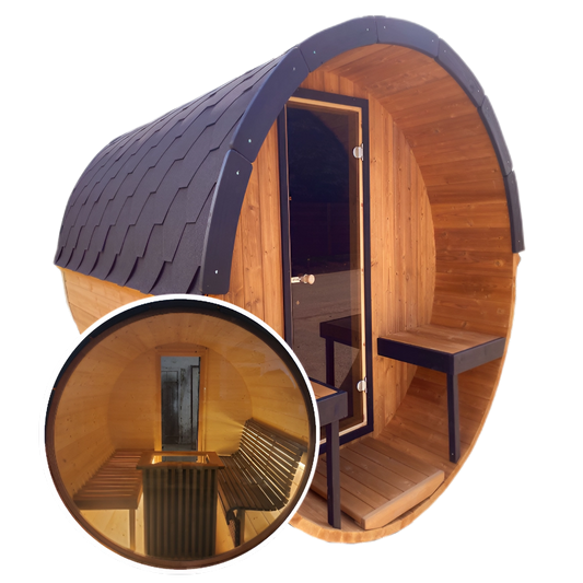 Ultra Deep Barrel 4m Outdoor Sauna with Panoramic Rear Glass