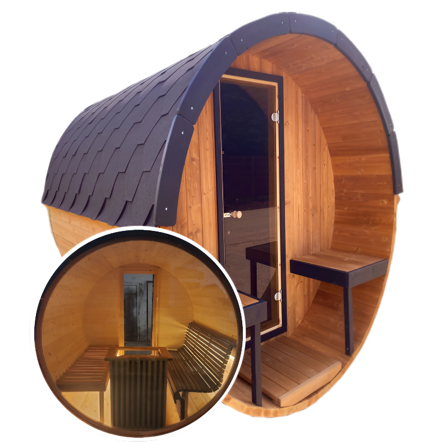 Ultra Deep Barrel 4m Outdoor Sauna with Panoramic Rear Glass