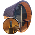 Barrel 2.5m Outdoor Sauna with Full Front & Full Rear Panoramic Glass