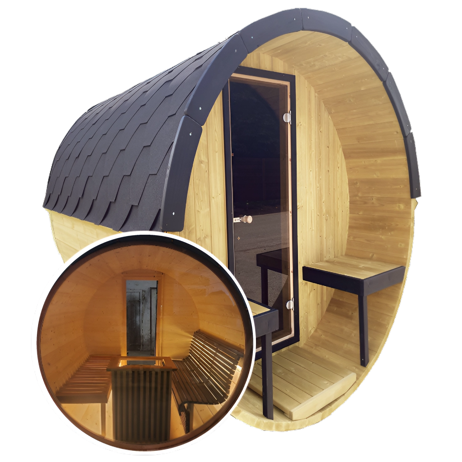 Ultra Deep Barrel 4m Outdoor Sauna with Panoramic Rear Glass