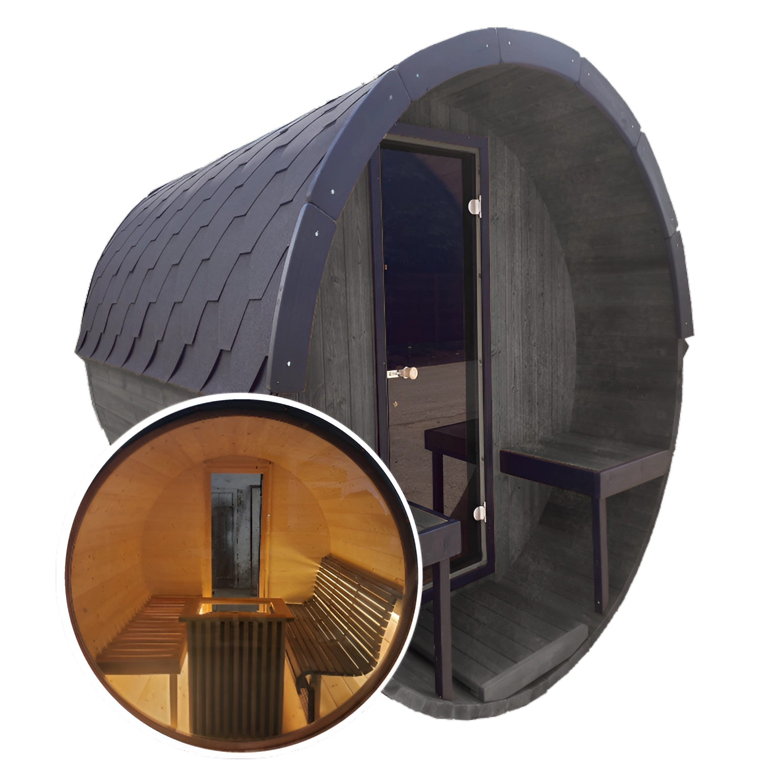 Ultra Deep Barrel 4m Outdoor Sauna with Panoramic Rear Glass