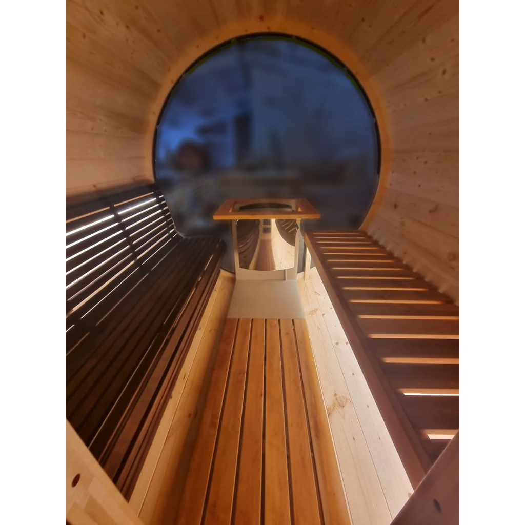 Ultra Deep Barrel 4m Outdoor Sauna with Panoramic Rear Glass