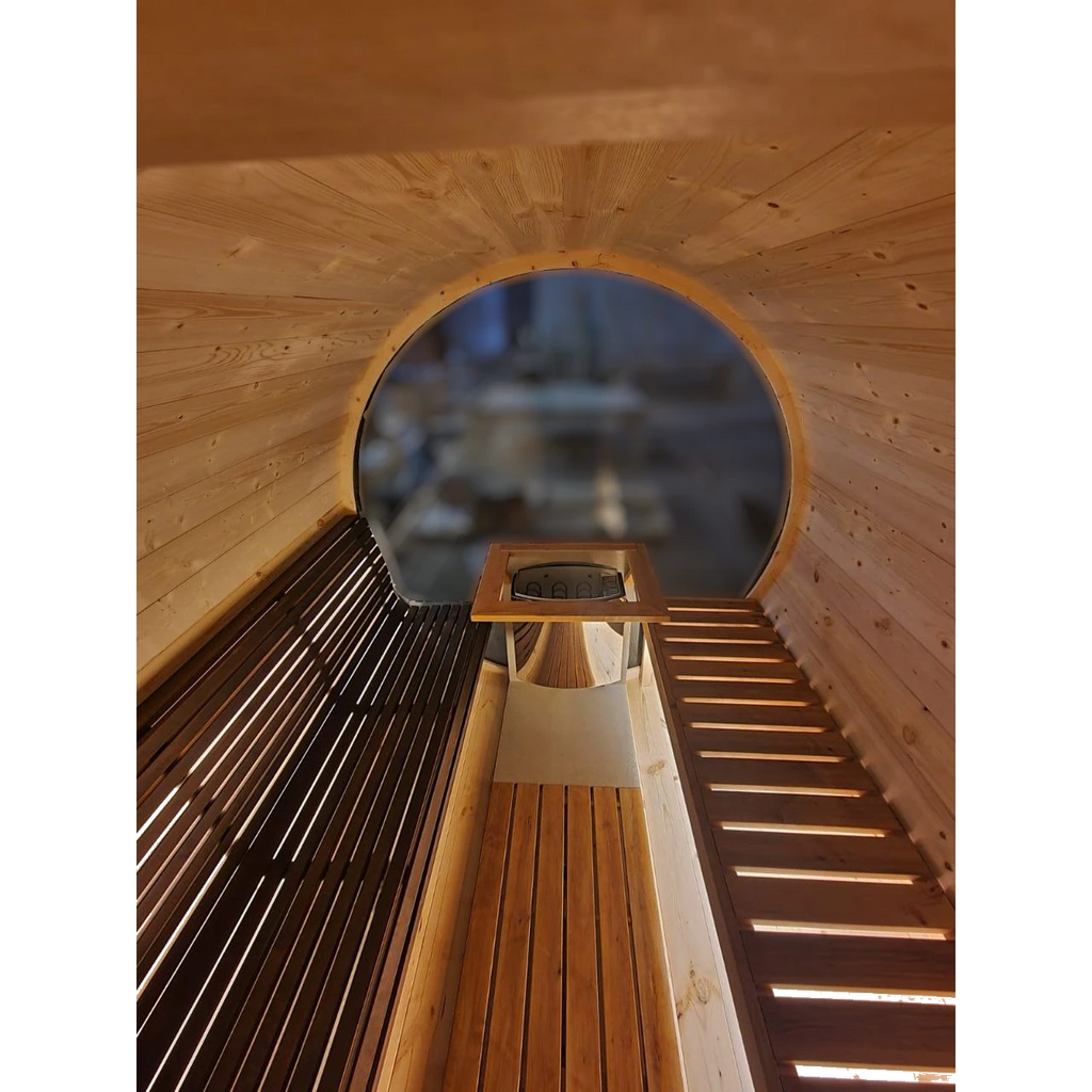 Ultra Deep Barrel 4m Outdoor Sauna with Panoramic Rear Glass