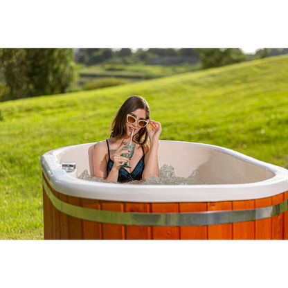 Custom Oval Wood Fired Hot Tub Spa