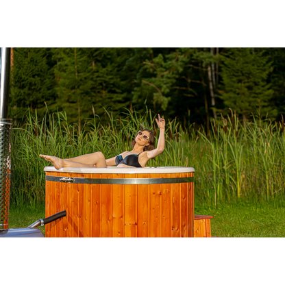 Custom Oval Wood Fired Hot Tub Spa