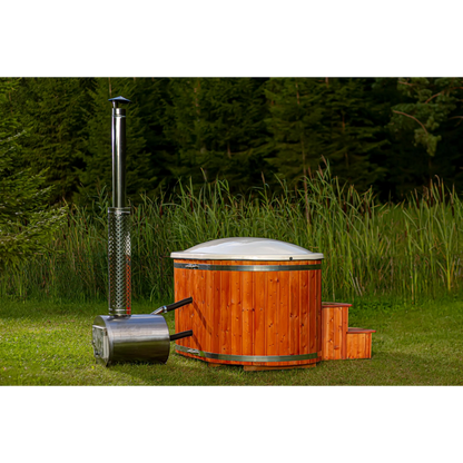 Custom Oval Wood Fired Hot Tub Spa