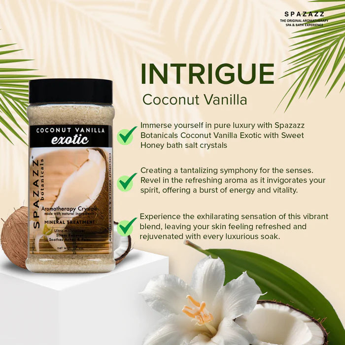 Spazazz Botanicals Exotic Coconut Vanilla Hot Tub Spa Fragrance