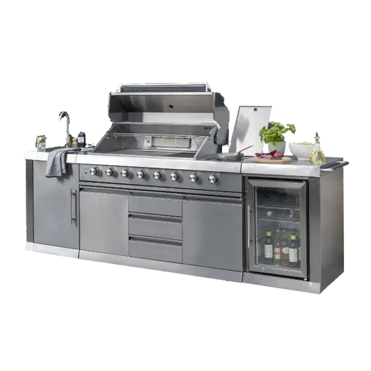 Norfolk Grills Absolute Pro Premium Outdoor Gas Kitchen XL with Fridge & Sink